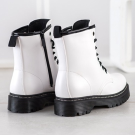 Weide Botas cálidas con cuero ecológico blanco negro 2 Weide Botas cálidas con cuero ecológico blanco negro 2