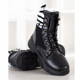 SHELOVET Trabajadores de la moda con cordones blanco negro 1