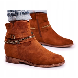 BUGO Botas De Cuña Con Cadena De Ante Marrón Eliza amarillo 5