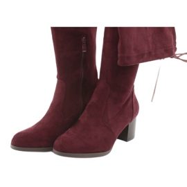 M.Daszyński Botas granate por encima de la rodilla rojo 4