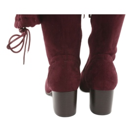 M.Daszyński Botas granate por encima de la rodilla rojo 5