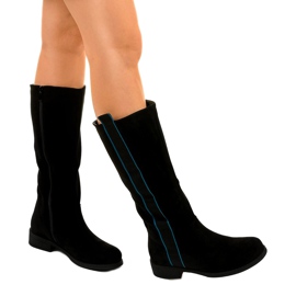 Botas planas negras con parte superior larga de Magtoris negro 1