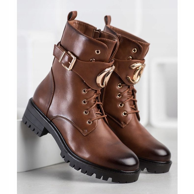 SHELOVET Trabajadores con adorno dorado marrón 1