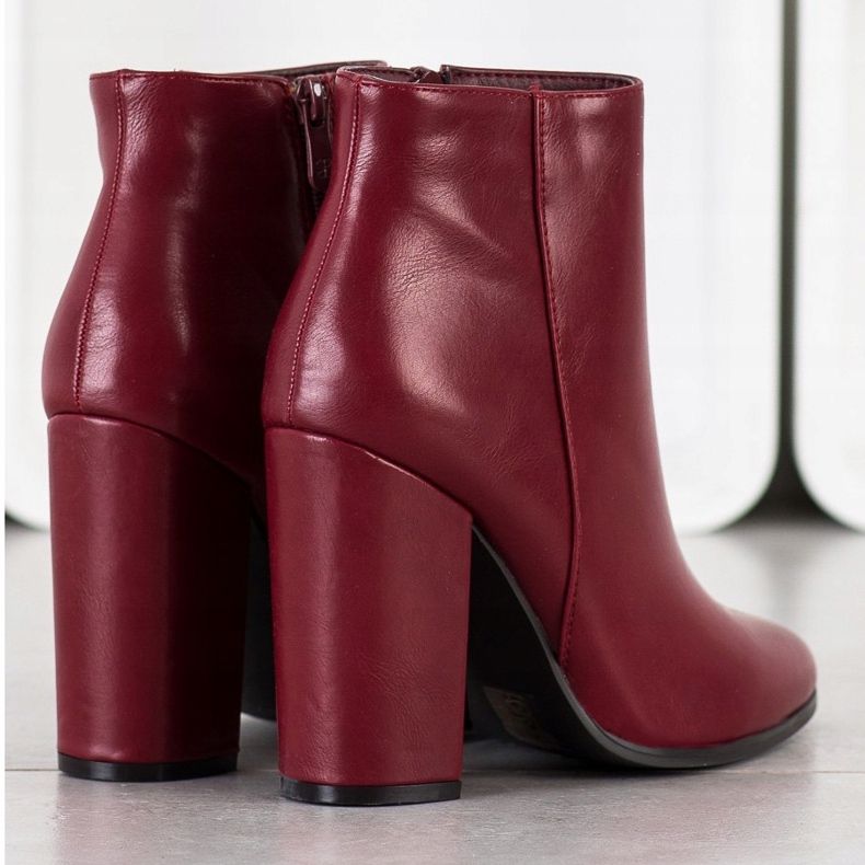 Camo Botas clásicas de cuero ecológico rojo 1