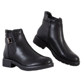 SHELOVET Botas casuales con purpurina negro 2