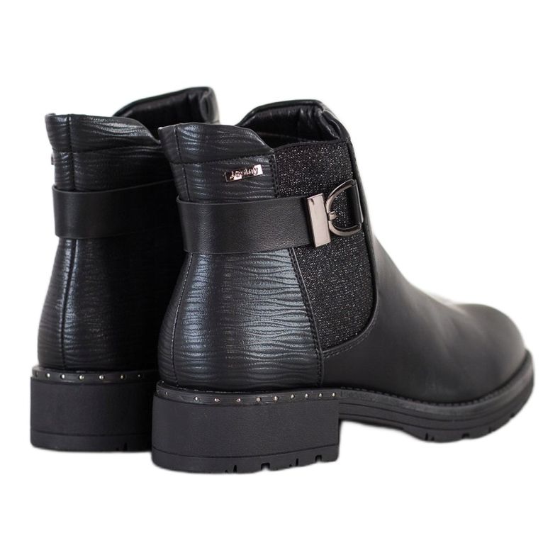 SHELOVET Botas casuales con purpurina negro 1