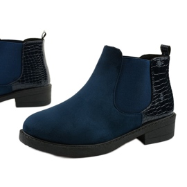 Botas planas de ante azul marino Herkrana 1
