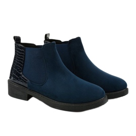 Botas planas de ante azul marino Herkrana 3