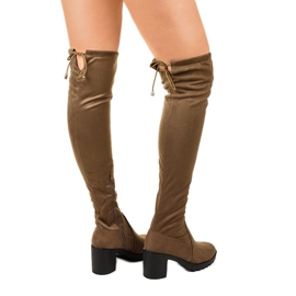 Botas de gamuza en el poste del caqui de Hekran verde 4