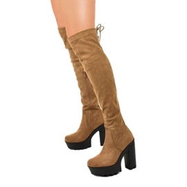 Botas de gamuza en el poste Khaki Carrum caqui verde 2