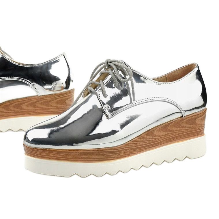 Zapatos plateados sin cordones con tachuelas GF-FD9 plata 1