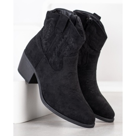 Cm Paris Botas de vaquero de gamuza con estilo negro 2