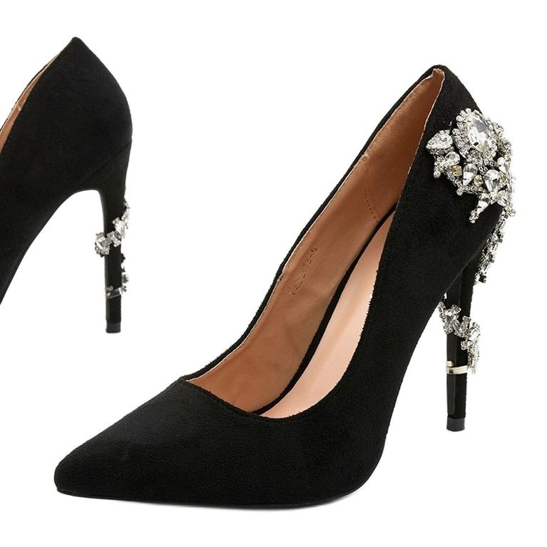 Tacones negros clásicos con circonita cúbica Dreamllerr 1 Tacones negros clásicos con circonita cúbica Dreamllerr 1