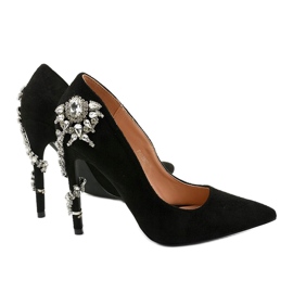 Tacones negros clásicos con circonita cúbica Dreamllerr 3