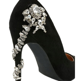 Tacones negros clásicos con circonita cúbica Dreamllerr 4