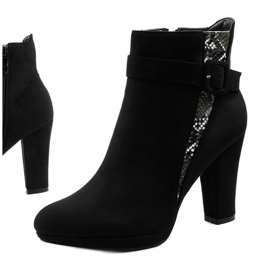 Botas negras en el poste con gamuza ecológica Lysianassa negro 1