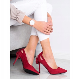 Goodin Stilettos elegantes con flecos rojo 2