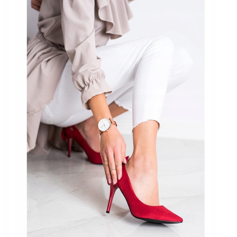 Goodin Stilettos elegantes con flecos rojo 1