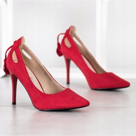 Goodin Stilettos elegantes con flecos rojo 4
