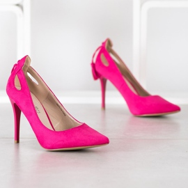 Goodin Stilettos elegantes con flecos rosa 1