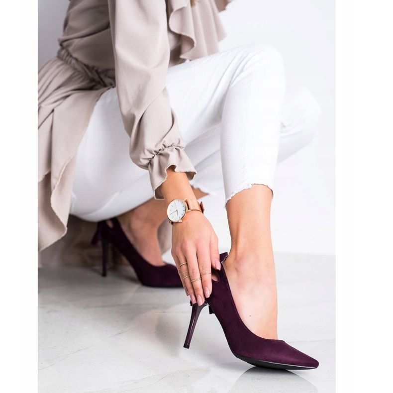 Goodin Stilettos elegantes con flecos violeta 2 Goodin Stilettos elegantes con flecos violeta 2