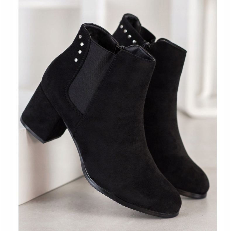 J. Star Botas calientes en tacones altos negro 1