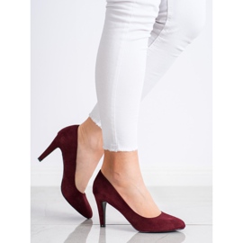 Renda Zapatos de tacón de ante granate rojo 4