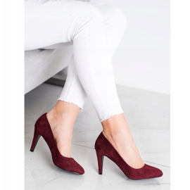 Renda Zapatos de tacón de ante granate rojo 3