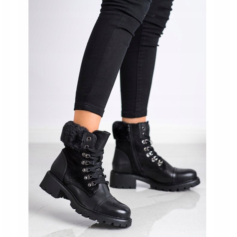 Super Mode Botas cálidas y atadas negro 1 Super Mode Botas cálidas y atadas negro 1