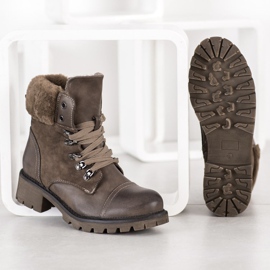 Super Mode Botas cálidas y atadas gris 1 Super Mode Botas cálidas y atadas gris 1