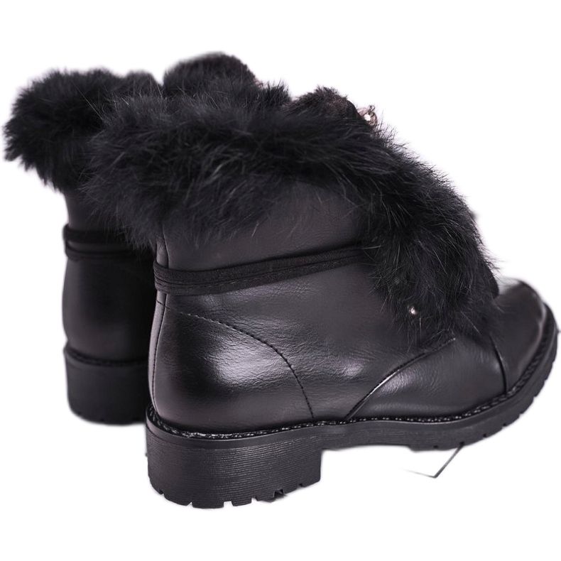 MSMG Botas Infantiles Negras Cálidas Piel CT900A Ella negro 2