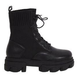 SEA Botas con cordones para mujer con calcetín NS156 Black My Need negro 3