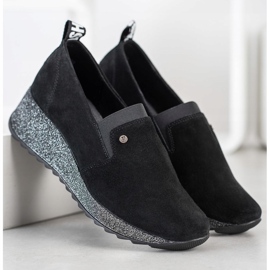 Filippo Zapatos sin cordones de cuero negro 2