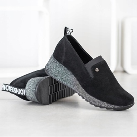 Filippo Zapatos sin cordones de cuero negro 1