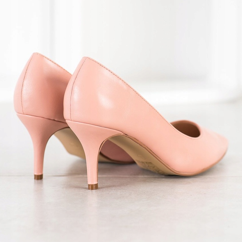 SHELOVET Zapatos de salón con cuero ecológico rosa 1