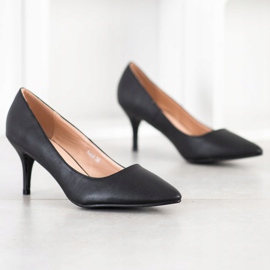 SHELOVET Zapatos de salón con cuero ecológico negro 2
