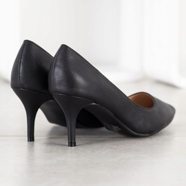 SHELOVET Zapatos de salón con cuero ecológico negro 1