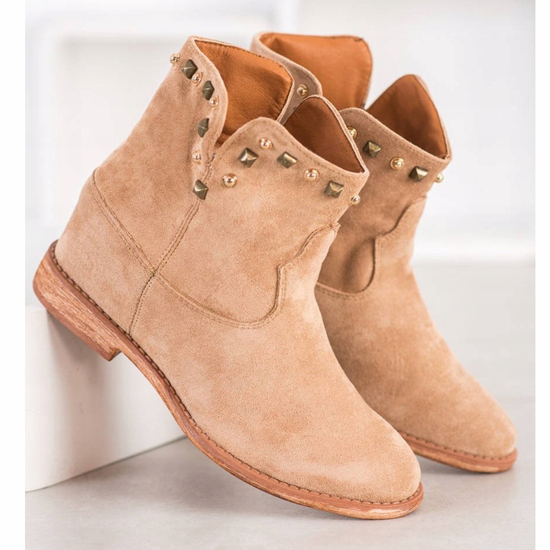 Bella Paris Botas camperas beige cálidas 2