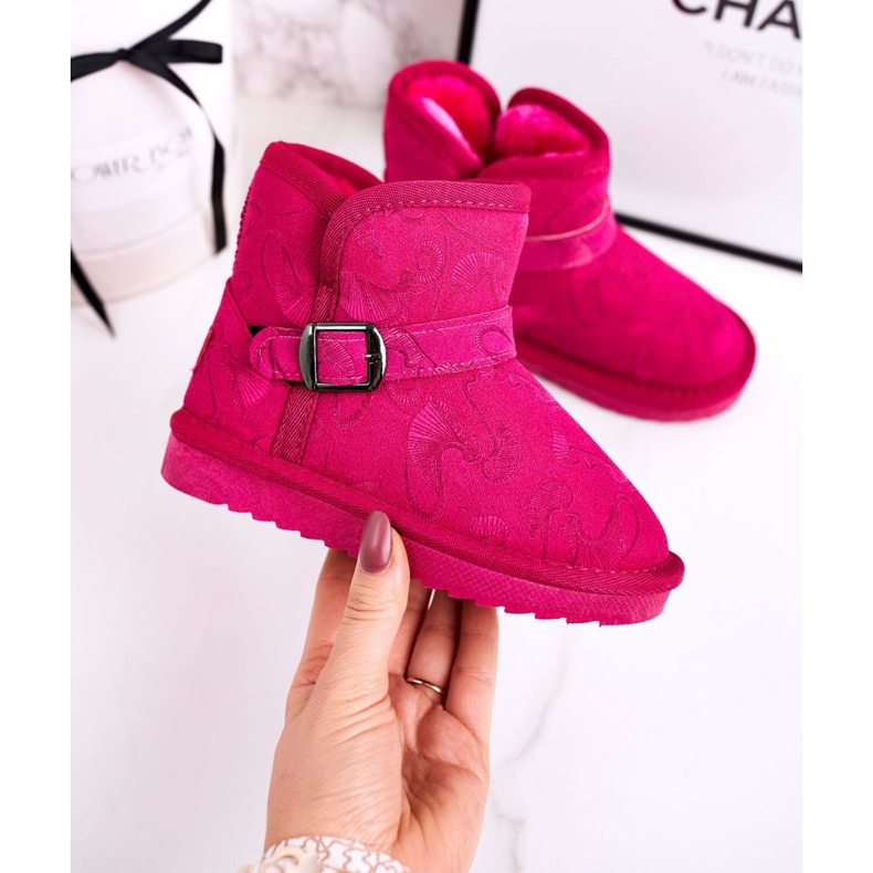 Apawwa Botas de nieve para niños con piel Fucsia Kawai rosado 1