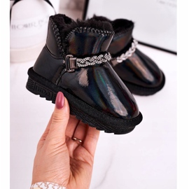 Apawwa Botas de nieve para niños con piel Petrol Black Princess negro 1