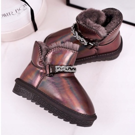 Apawwa Botas de nieve para niños con piel de princesa gris petróleo multicolor 3