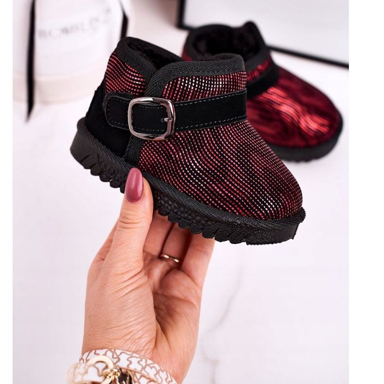 Maiqi Botas de nieve para niños con piel Rojo Negro Dreamy 1