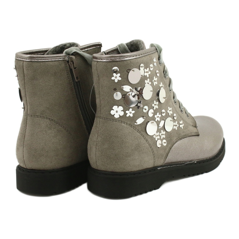 Miss Girls 'Girls barnizadas con lentejuelas grises gris 1433 3