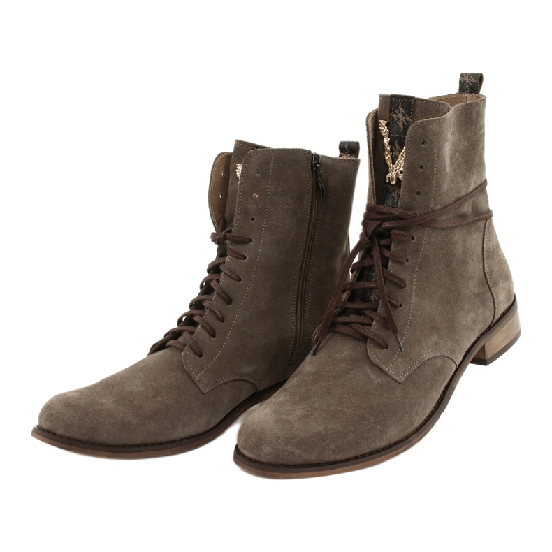 Botas de mujer Nicole Suede Leather Cappuccino 2593032 marrón 2