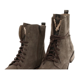 Botas de mujer Nicole Suede Leather Cappuccino 2593032 marrón 3