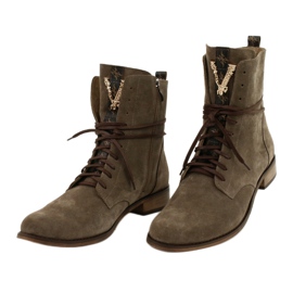 Botas de mujer Nicole Suede Leather Cappuccino 2593032 marrón 4