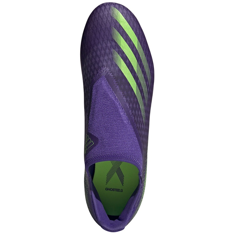 Zapatillas de fútbol Adidas X Ghosted.3 Ll Fg violeta-verde EG8164 1