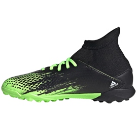 Botas de fútbol Adidas Predator 20.3 Tf Junior, negras y verdes EH3034 negro-verde / blanco negro 2