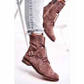 Botas Mujer Nicole Suede Light Brown 2591 marrón 4