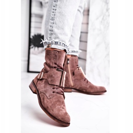 Botas Mujer Nicole Suede Light Brown 2591 marrón 6